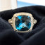 London Blue Topaz Square Halo Ring