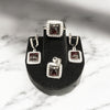 Garnet Cabochon Earrings Ring And Pendant Set