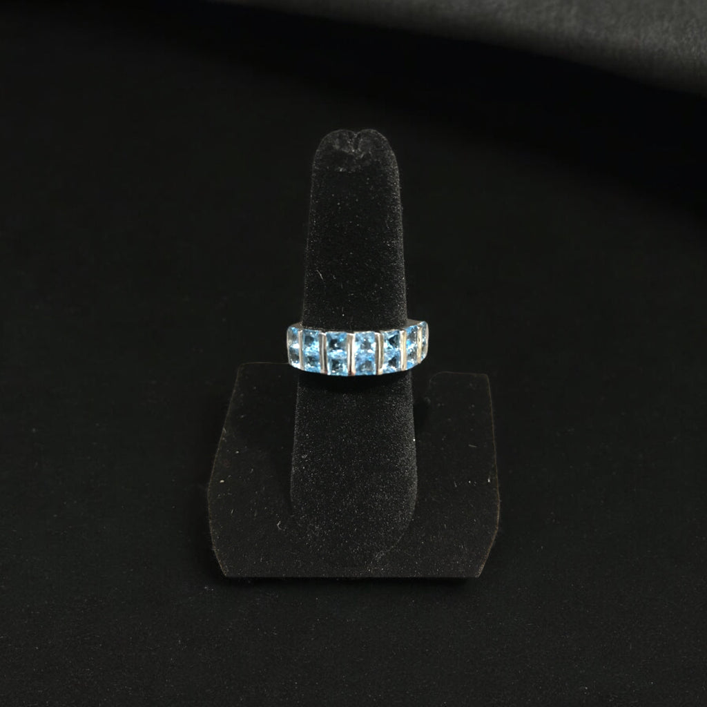 Double Row Square City Blue Topaz